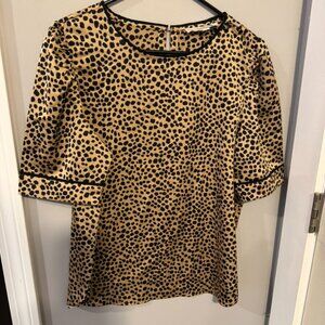 Ann Taylor Loft Leopard Shirt Size L